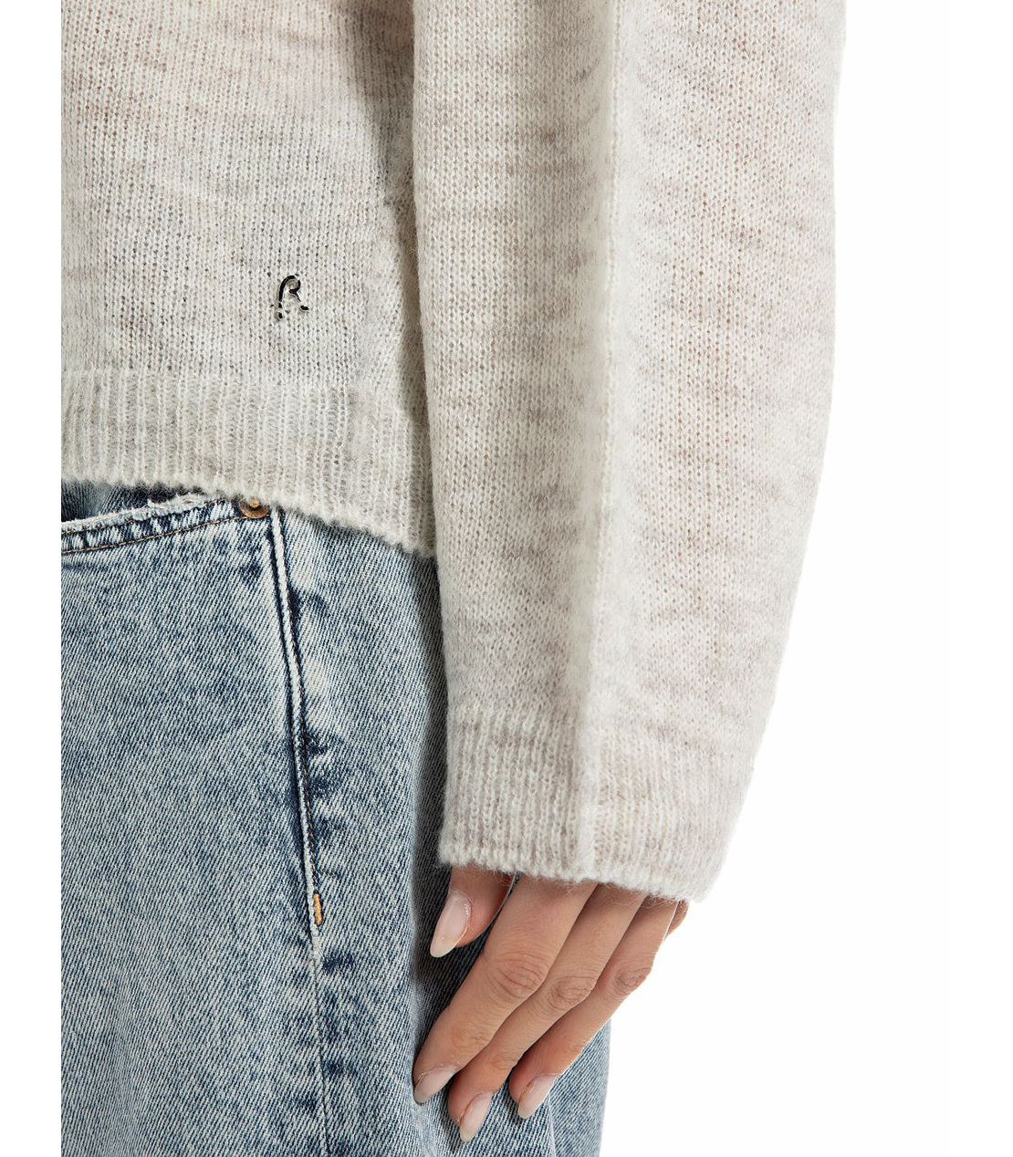 シームレスVネックセーター 詳細画像 メランジグレー 4